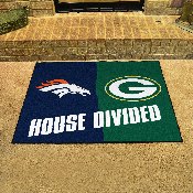 NFL House Divided - Broncos / Packers House Divided Rug - 34 in. x 42.5 in. - House Divided, 18572