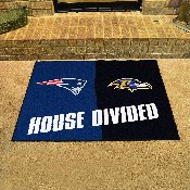 NFL House Divided - Patriots / Ravens House Divided Rug - 34 in. x 42.5 in. - House Divided, 18573