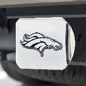 Denver Broncos Chrome Metal Hitch Cover with Chrome Metal 3D Emblem, 18706