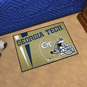 Georgia Tech Yellow Jackets Starter Mat Accent Rug - 19in. x 30in. - GT Helmet Logo - Gold, 18741