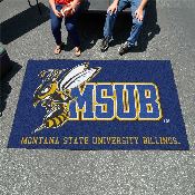 Montana State Billings Yellow Jackets Ulti-Mat Rug - 5ft. x 8ft. - Yellow Jacket Logo & Wordmark, 18806