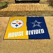 NFL House Divided - Steelers / Cowboys House Divided Rug - 34 in. x 42.5 in. - House Divided, 19316