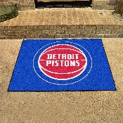 Detroit Pistons All-Star Rug - 34 in. x 42.5 in. - Basketball with Wordmark Primary Logo, 19438