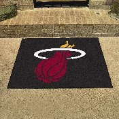 Miami Heat All-Star Rug - 34 in. x 42.5 in. - Flaming Basketball Primary Logo, 19451