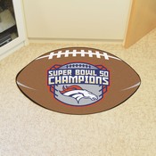 Denver Broncos Football Rug - 20.5in. x 32.5in., 2016 Super Bowl L Champions, 19686