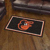 Baltimore Orioles 3ft. x 5ft. Plush Area Rug - Bird Head Primary Cap Logo, 19797