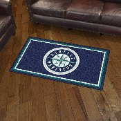 Seattle Mariners 3ft. x 5ft. Plush Area Rug - Circular Mariners Primary Logo, 19819