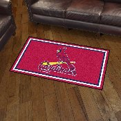 St. Louis Cardinals 3ft. x 5ft. Plush Area Rug - Bird On Bat Primary Logo, 19820