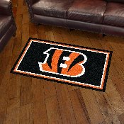 Cincinnati Bengals 3ft. x 5ft. Plush Area Rug - Striped B Primary Logo, 19863