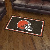 Cleveland Browns 3ft. x 5ft. Plush Area Rug - Browns Helmet Primary Logo, 19864