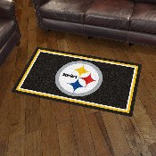 Pittsburgh Steelers 3ft. x 5ft. Plush Area Rug - Circular Steelers Primary Logo, 19882