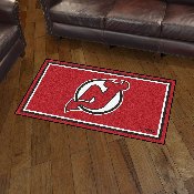 New Jersey Devils 3ft. x 5ft. Plush Area Rug - NJ Devil Primary Logo, 19910