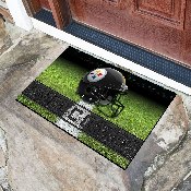 Pittsburgh Steelers Rubber Door Mat - 18in. x 30in. - Circular Steelers Primary Logo, 19957