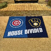 MLB House Divided - Cubs / Brewers House Divided Rug - 34 in. x 42.5 in., 20399