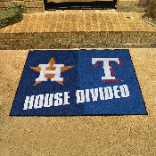 MLB House Divided - Astros / Rangers House Divided Rug - 34 in. x 42.5 in., 20402