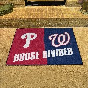 MLB House Divided - Phillies / Nationals House Divided Rug - 34 in. x 42.5 in., 20404
