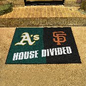 MLB House Divided - Athletics / Giants House Divided Rug - 34 in. x 42.5 in., 20405