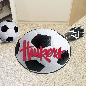Nebraska Cornhuskers Soccer Ball Rug - 27in. Diameter, 