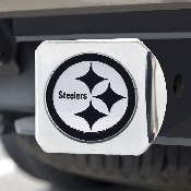 Pittsburgh Steelers Chrome Metal Hitch Cover with Chrome Metal 3D Emblem, 20867