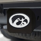 Iowa Hawkeyes Black Metal Hitch Cover with Metal Chrome 3D Emblem, 21031