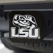 LSU Tigers Black Metal Hitch Cover with Metal Chrome 3D Emblem, 21035