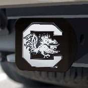 South Carolina Gamecocks Black Metal Hitch Cover with Metal Chrome 3D Emblem, 21047