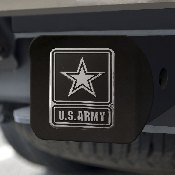 U.S. Army Black Metal Hitch Cover with Metal Chrome 3D Emblem, 21326