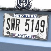 New York Giants Chrome Metal License Plate Frame, 6.25in x 12.25in, 21384