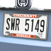 Cincinnati Bengals Chrome Metal License Plate Frame, 6.25in x 12.25in, 21507