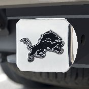 Detroit Lions Chrome Metal Hitch Cover with Chrome Metal 3D Emblem, 21519