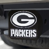 Green Bay Packers Black Metal Hitch Cover with Metal Chrome 3D Emblem, 21525