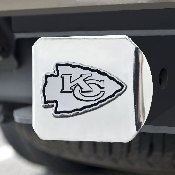 Kansas City Chiefs Chrome Metal Hitch Cover with Chrome Metal 3D Emblem, 21547