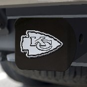 Kansas City Chiefs Black Metal Hitch Cover with Metal Chrome 3D Emblem, 21548