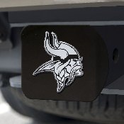 Minnesota Vikings Black Metal Hitch Cover with Metal Chrome 3D Emblem, 21557