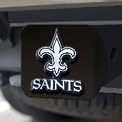 New Orleans Saints Black Metal Hitch Cover with Metal Chrome 3D Emblem, 21561
