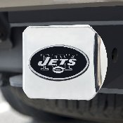 New York Jets Chrome Metal Hitch Cover with Chrome Metal 3D Emblem, 21567