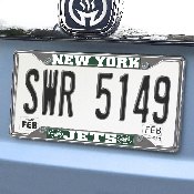 New York Jets Chrome Metal License Plate Frame, 6.25in x 12.25in, 21569