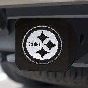Pittsburgh Steelers Black Metal Hitch Cover with Metal Chrome 3D Emblem, 21576
