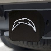 Los Angeles Chargers Black Metal Hitch Cover with Metal Chrome 3D Emblem, 21580