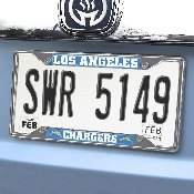 Los Angeles Chargers Chrome Metal License Plate Frame, 6.25in x 12.25in, 21581