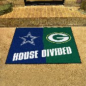 NFL House Divided - Packers / Cowboys House Divided Rug - 34 in. x 42.5 in. - House Divided, 21804