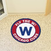 Chicago Cubs Roundel Rug - 27in. Diameter - W Flag Alternate Logo, 21903