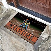 Miami Marlins Rubber Door Mat - 18in. x 30in., 21923