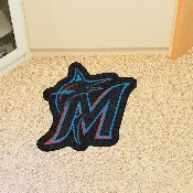 Miami Marlins Mascot Rug - M Marlin Cap Logo - Black, 21985