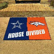 NFL House Divided - Cowboys / Broncos House Divided Rug - 34 in. x 42.5 in. - House Divided, 22005