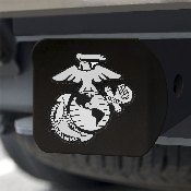 U.S. Marines Black Metal Hitch Cover with Metal Chrome 3D Emblem, 22195