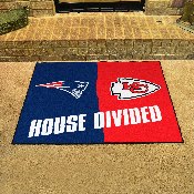NFL House Divided - Patriots / chiefs House Divided Rug - 34 in. x 42.5 in. - House Divided, 22315