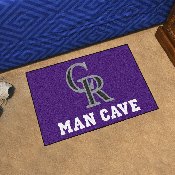 Colorado Rockies Man Cave Starter Mat Accent Rug - 19in. x 30in. - CR Primary Cap Logo, 22403