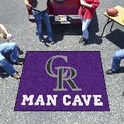 Colorado Rockies Man Cave Tailgater Rug - 5ft. x 6ft. - CR Primary Cap Logo, 22405