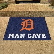 Detroit Tigers Man Cave All-Star Rug - 34 in. x 42.5 in. - D Primary Cap Logo, 22408